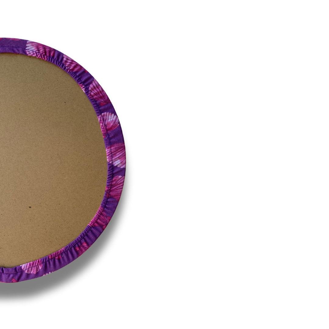 2 FUNDAS PARA PLATO BASE conchas fondo morado