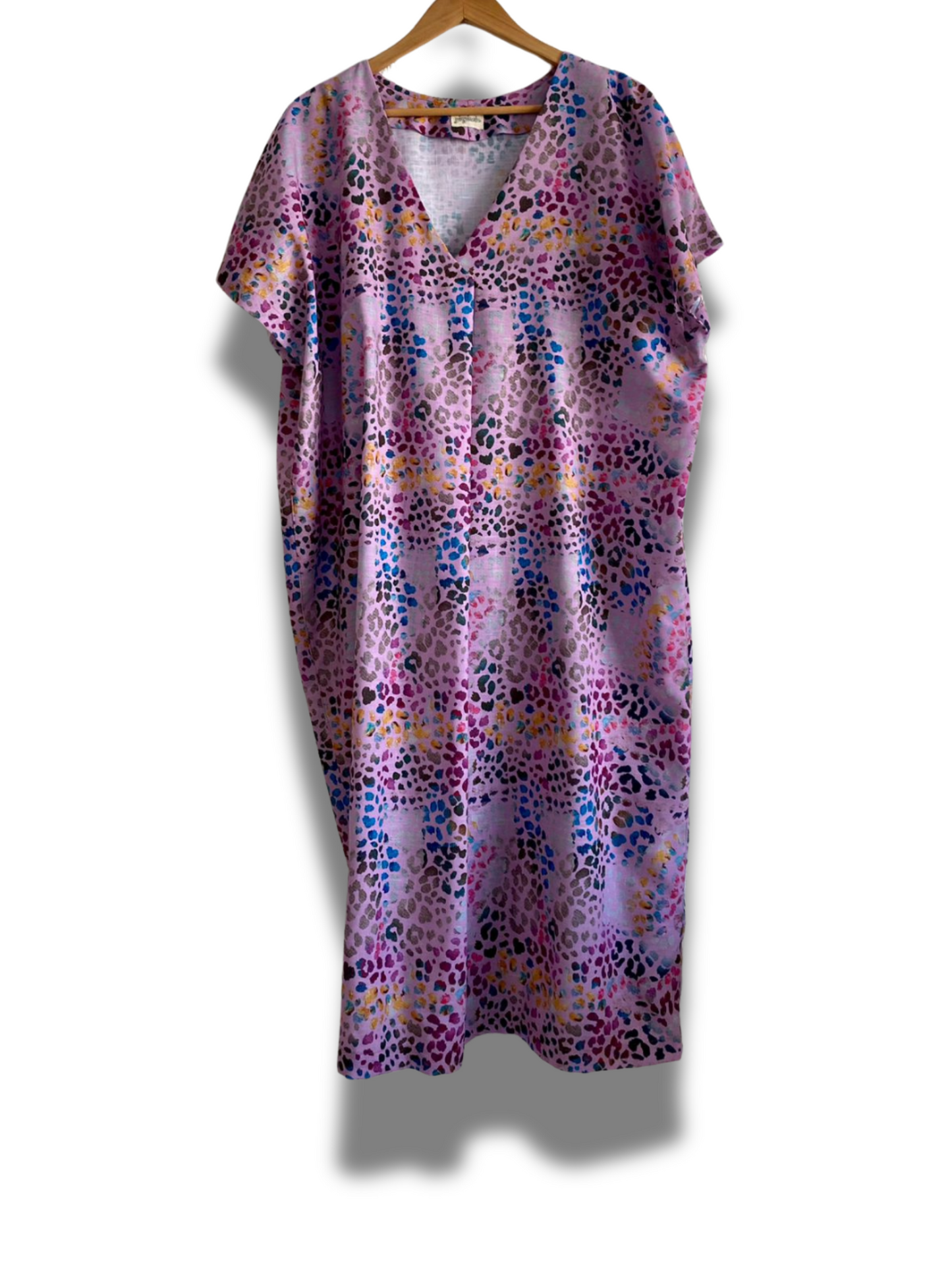 VESTIDO OVERSIZE animal print rosa
