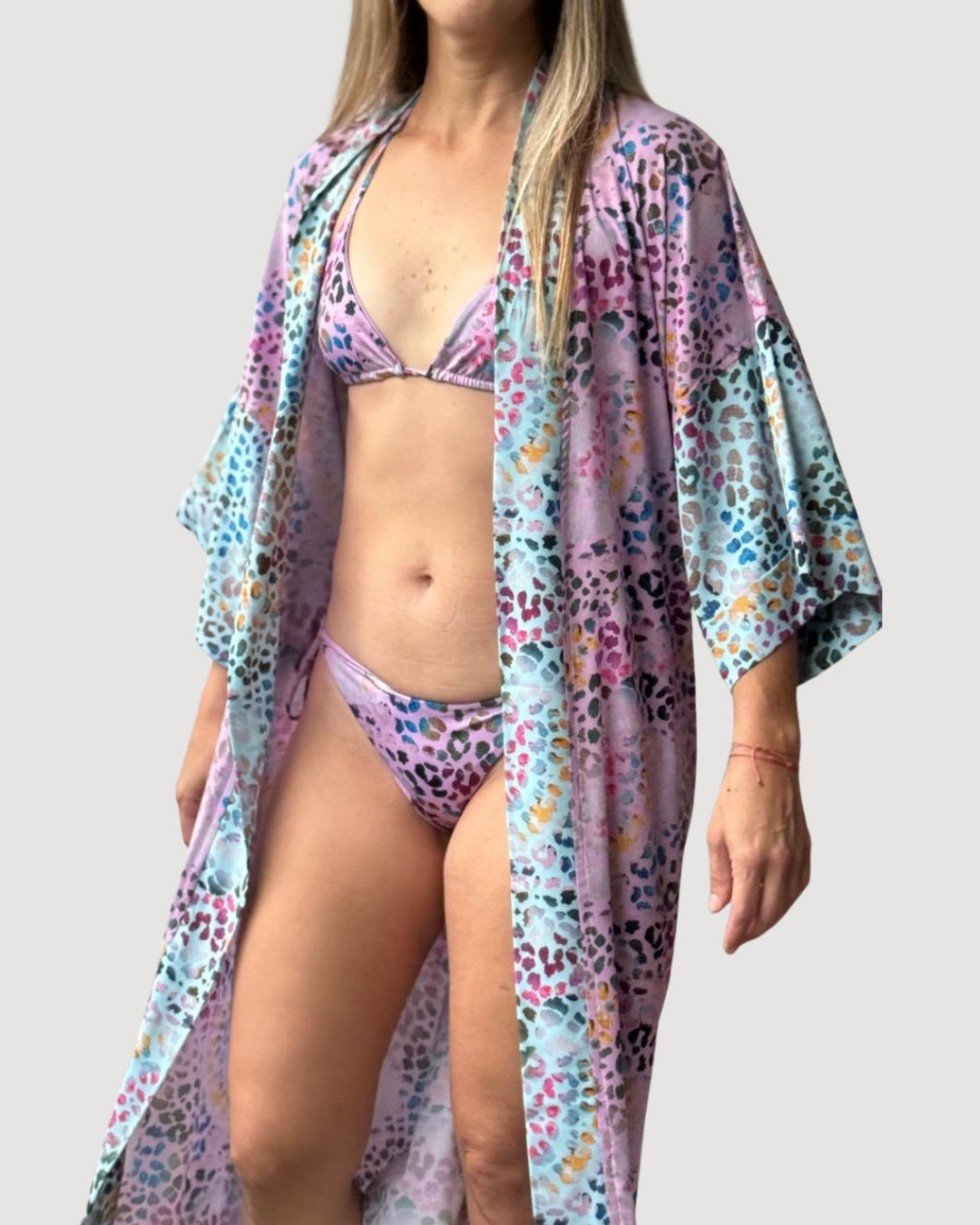 KAFTÁN UNITALLA animal print rosa
