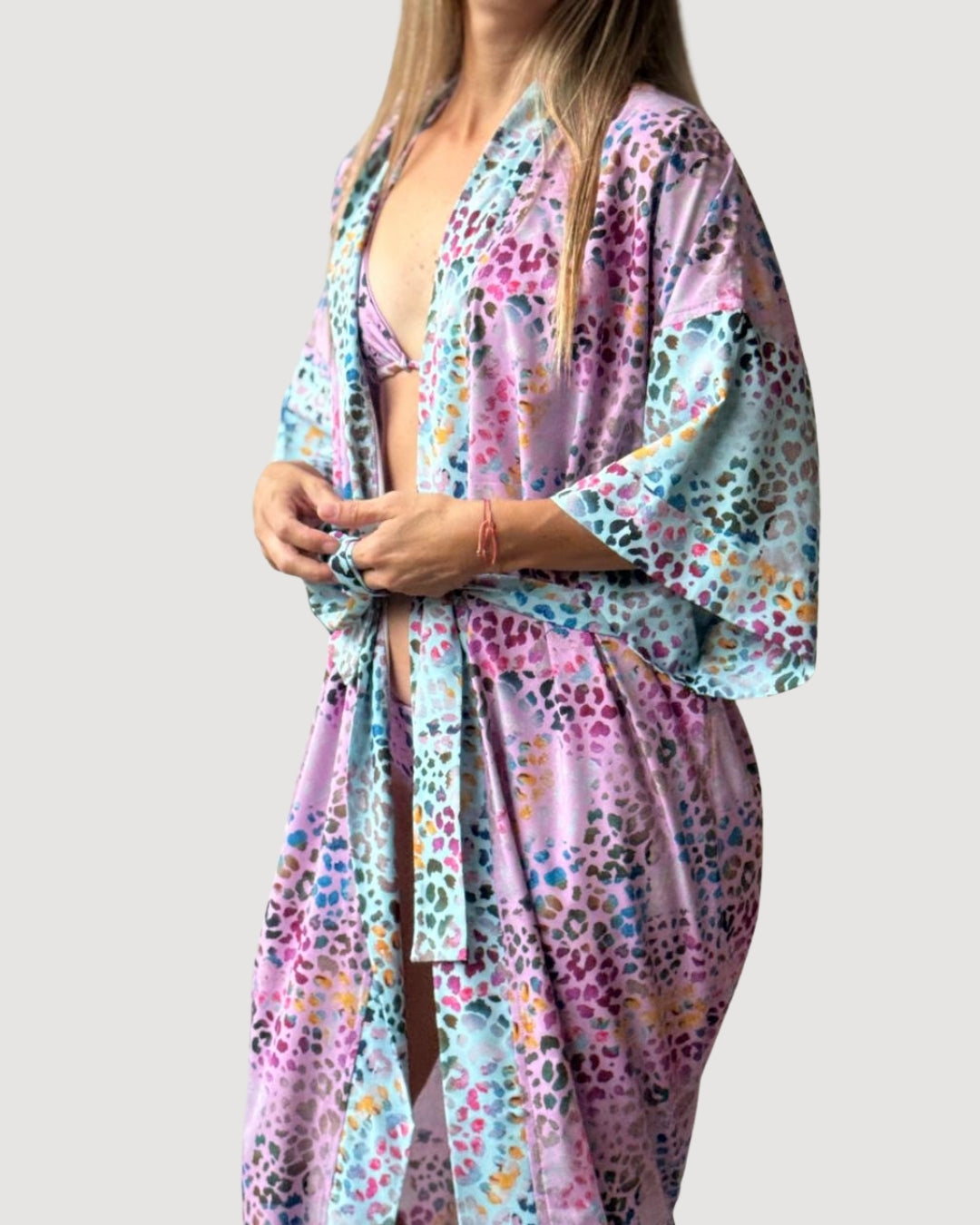 KAFTÁN UNITALLA animal print rosa