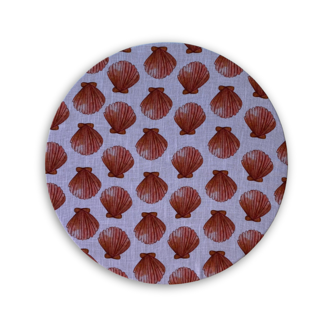 2 FUNDAS PARA PLATO BASE conchas fondo blanco