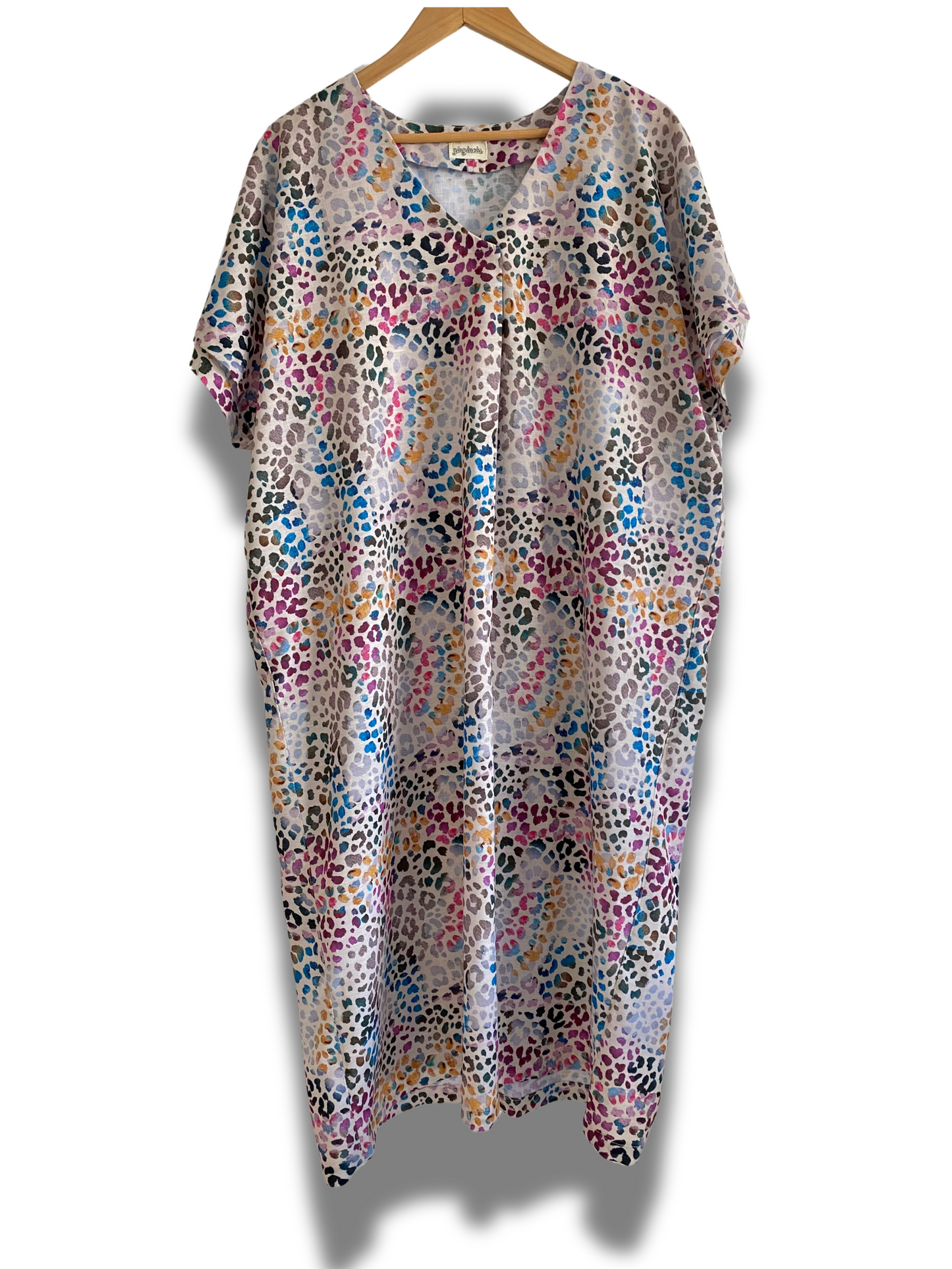 VESTIDO OVERSIZE animal print beige