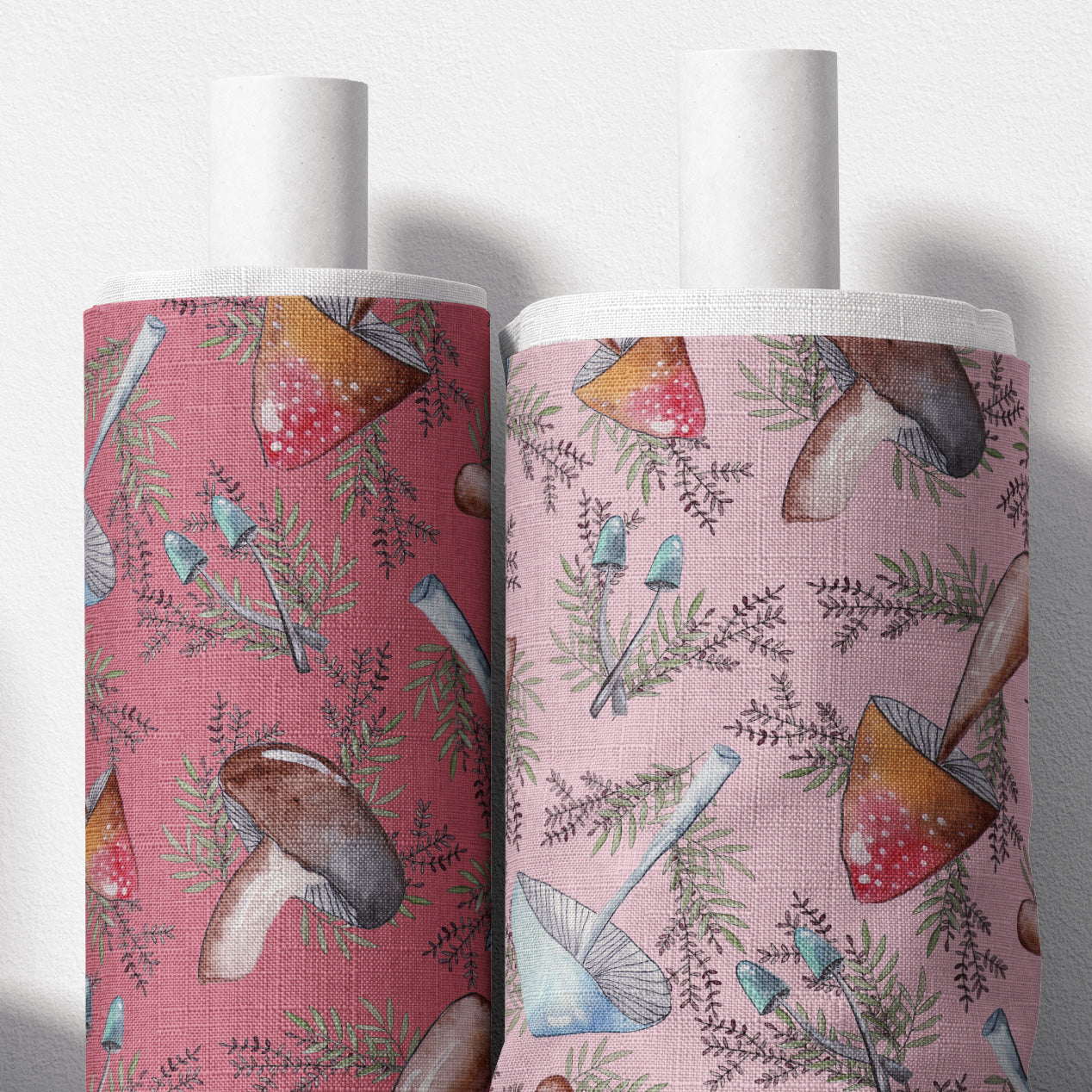 FUNDA DE DUVET CON FUNDA DECORATIVA PARA ALMOHADA honguitos de campo fondo rosa/rosado