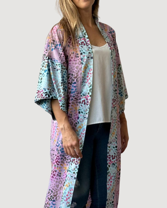 KAFTÁN UNITALLA animal print rosa