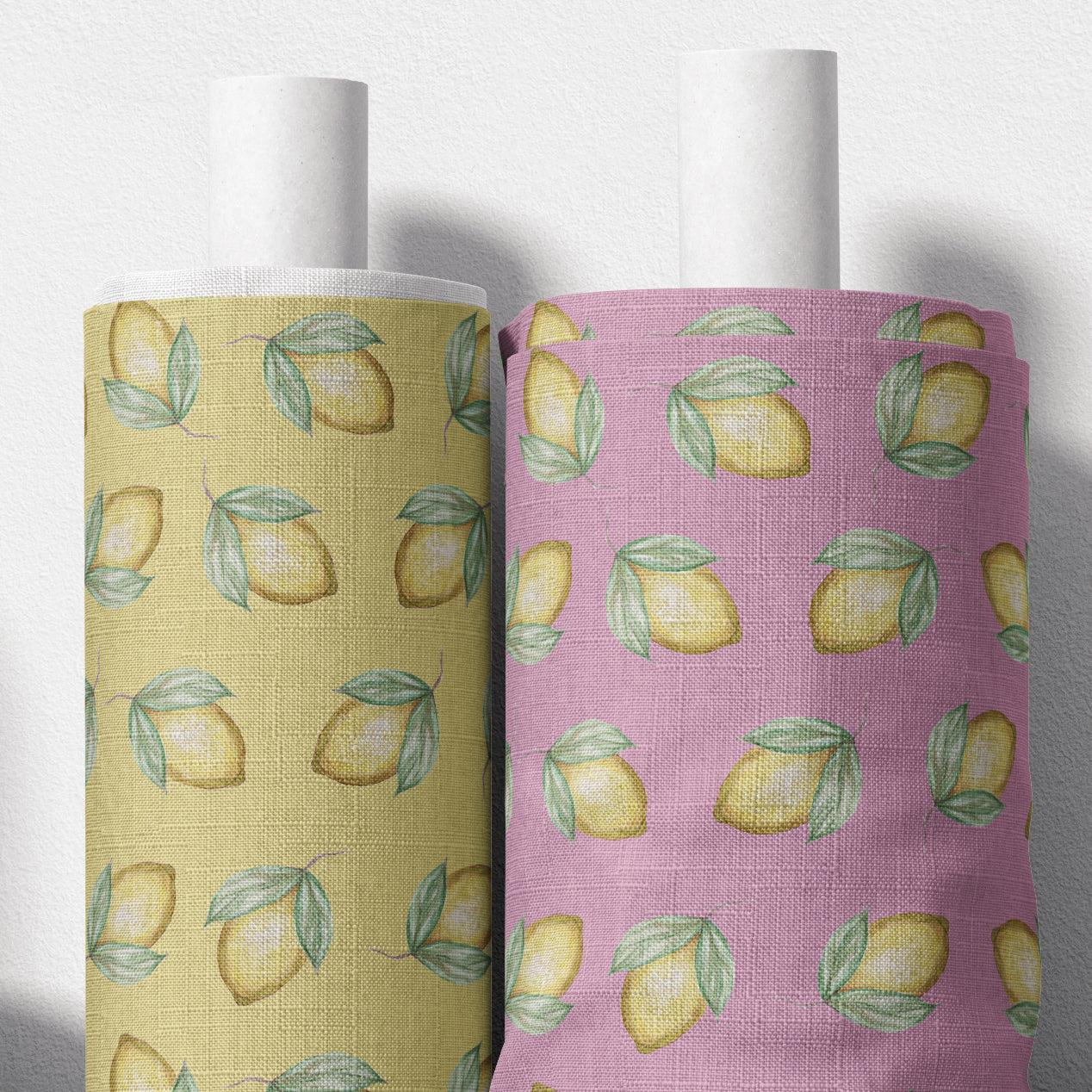 FUNDA DE DUVET CON FUNDA DECORATIVA PARA ALMOHADA limones fondo amarillo/rosa